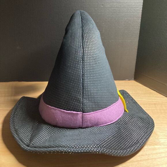 Witch Hat Plush Stuffed Holiday Decor Unbranded Blk Wht Purple. Pre-Owned - Picture 2 of 10